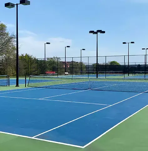 Brigade Barcelona — pickleball courts on the eco-deck