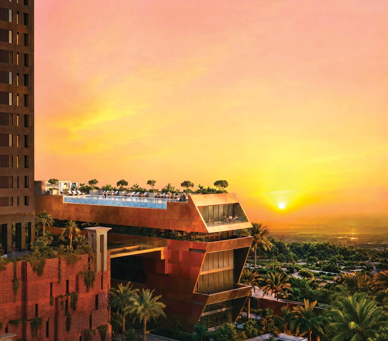 Brigade Barcelona — the five-level clubhouse at sunset