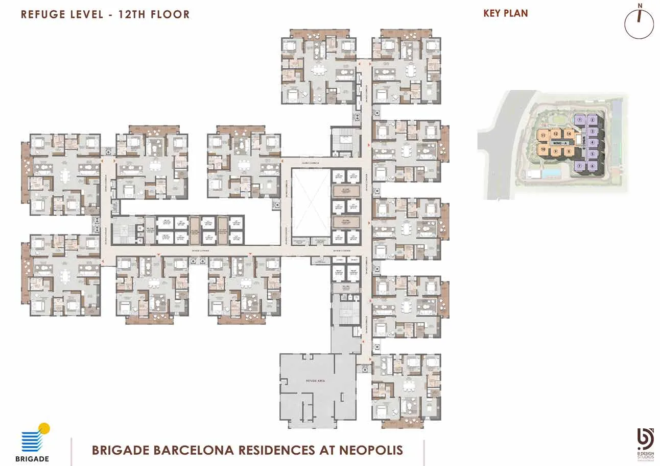 Brigade Barcelona refuge level floor plate — 12th floor